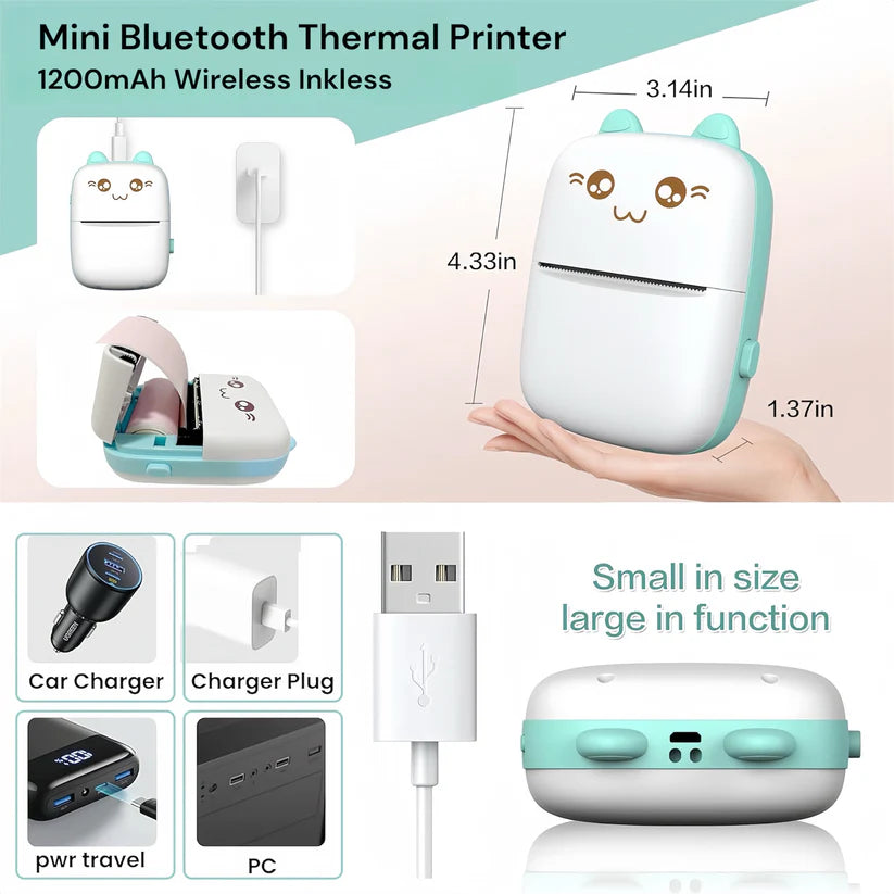 Mini Bluetooth Thermal Printer – Fun & Easy Wireless Printing