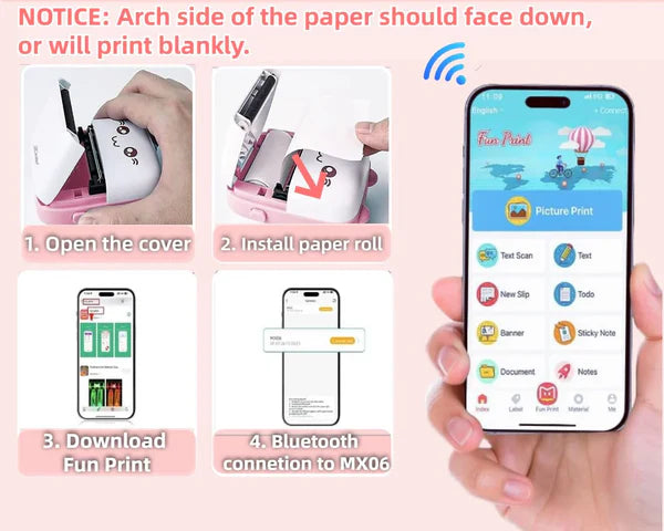 Mini Bluetooth Thermal Printer – Fun & Easy Wireless Printing